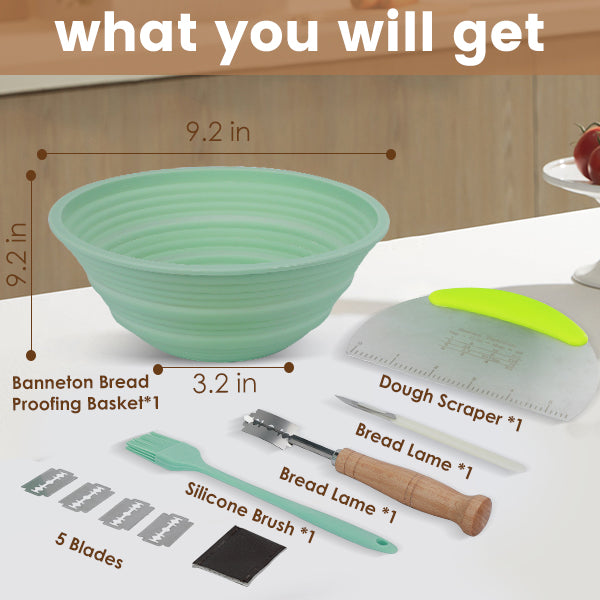 Godboat Sourdough Bread Baking Supplies, Bread Proofing Basket, Bread Basket Making Supplies Tool, 9" Bread Proofing Basket, Non-Stick Bread Making Tools, Proofing Bowls, Gift For Mother Or Wife
