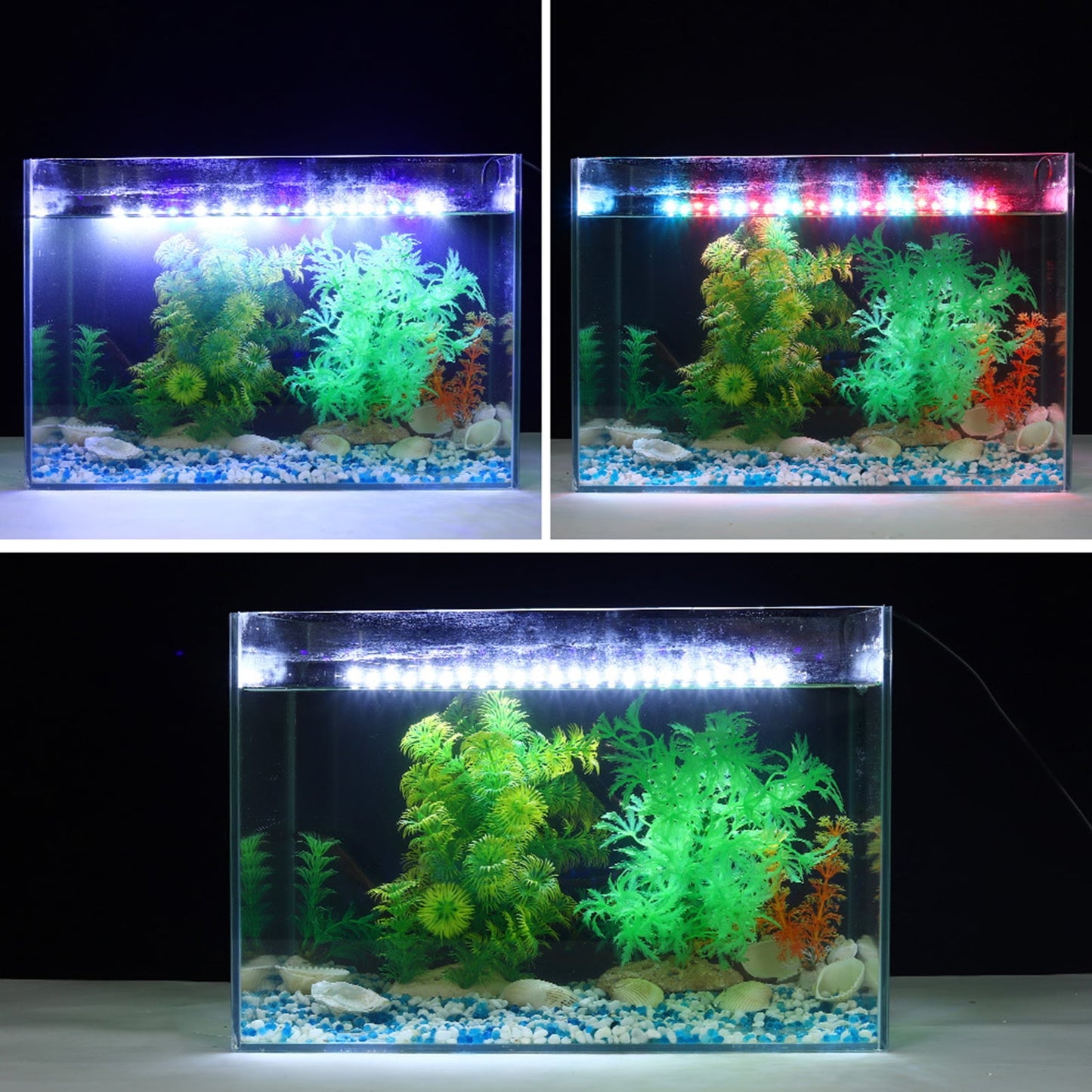 Aquarium Light Fish Tank Underwater Lamp, Multi-Color Light Effect LED Compact Aquariums Lighting Decoration