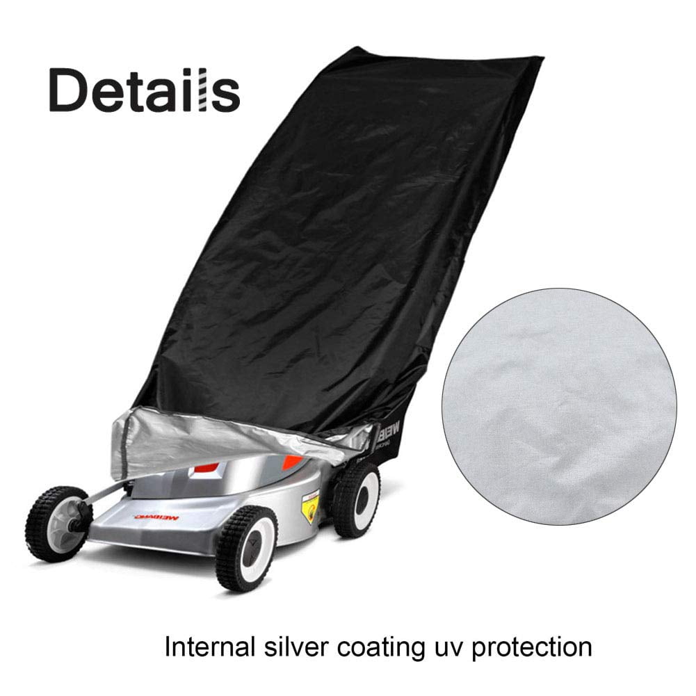 Lawn Mower Cover with Drawstring, Waterproof Push Mower Cover, UV Protection Snow Rain Wind Dust, Storage Bag with Buckle