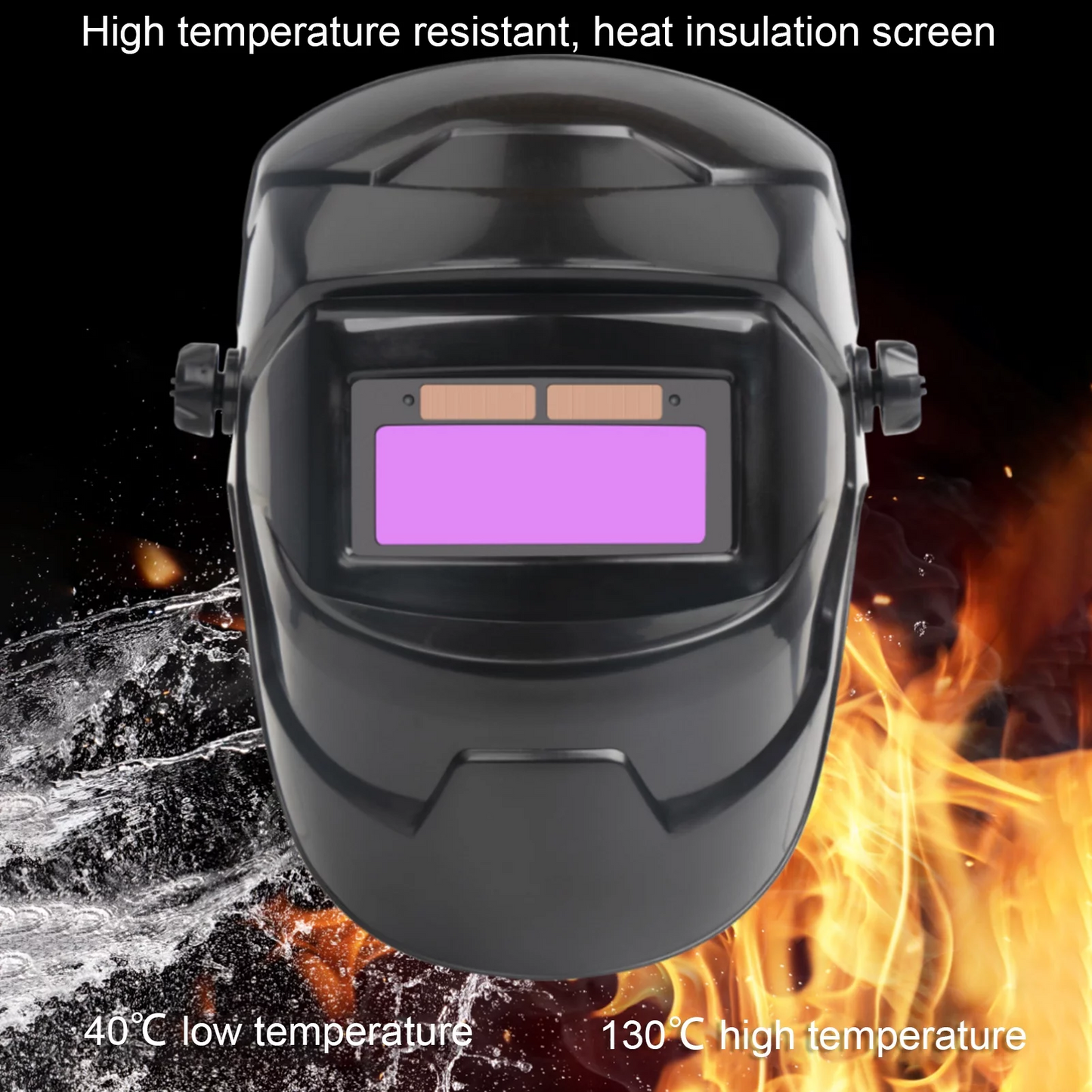 Solar Powered Welding Helmet Auto Darkening, Large Viewing LCD Clear Welding Shield Grinding Hood Safety Gear