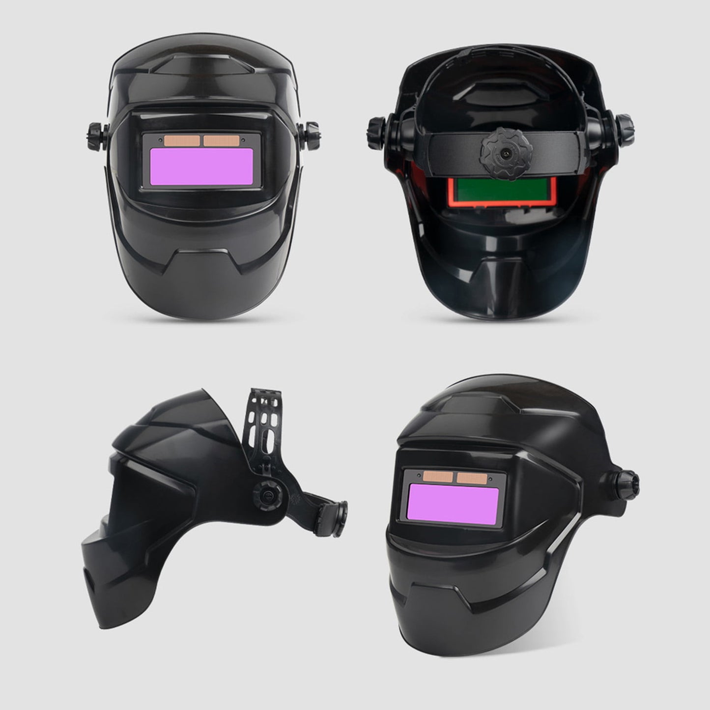 Solar Powered Welding Helmet Auto Darkening, Large Viewing LCD Clear Welding Shield Grinding Hood Safety Gear