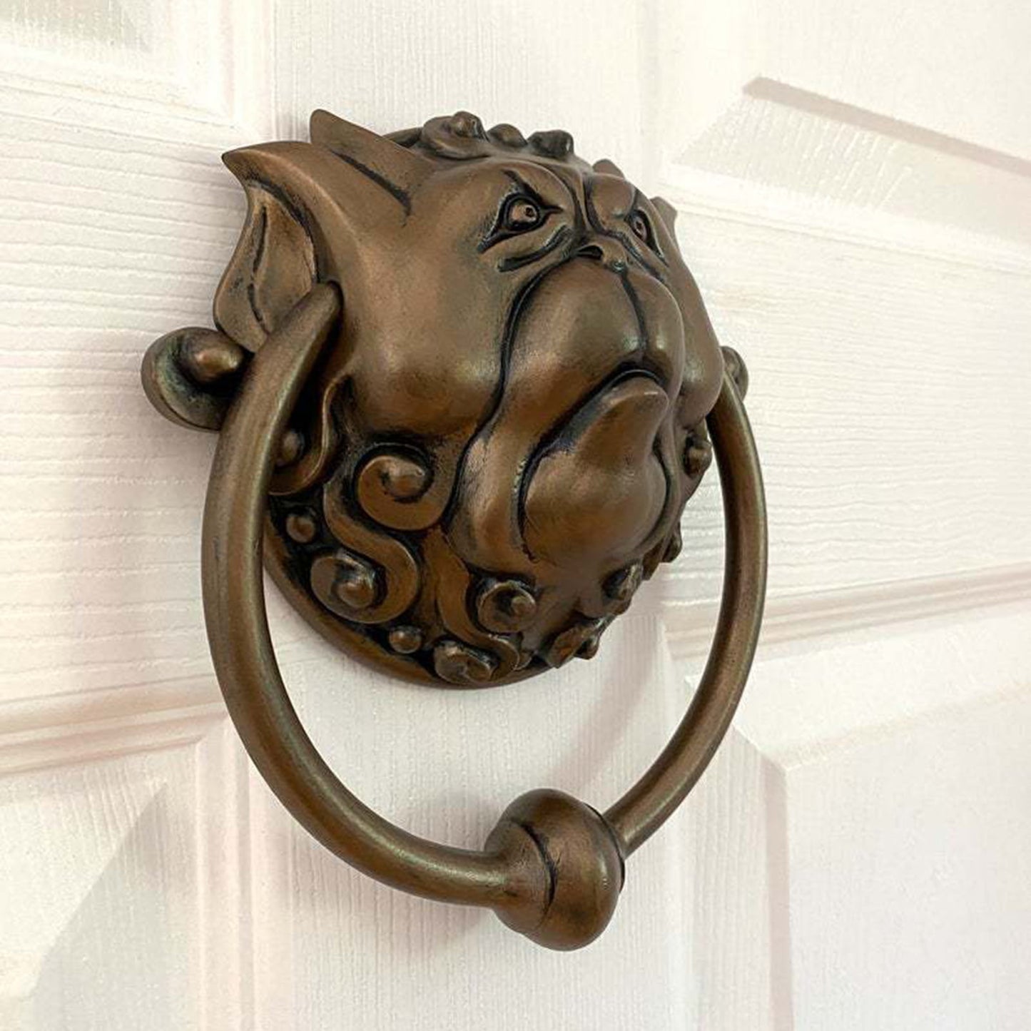 Vintage Door Knocker Vivid Resin Dragon Mouth Gate Handle Ring