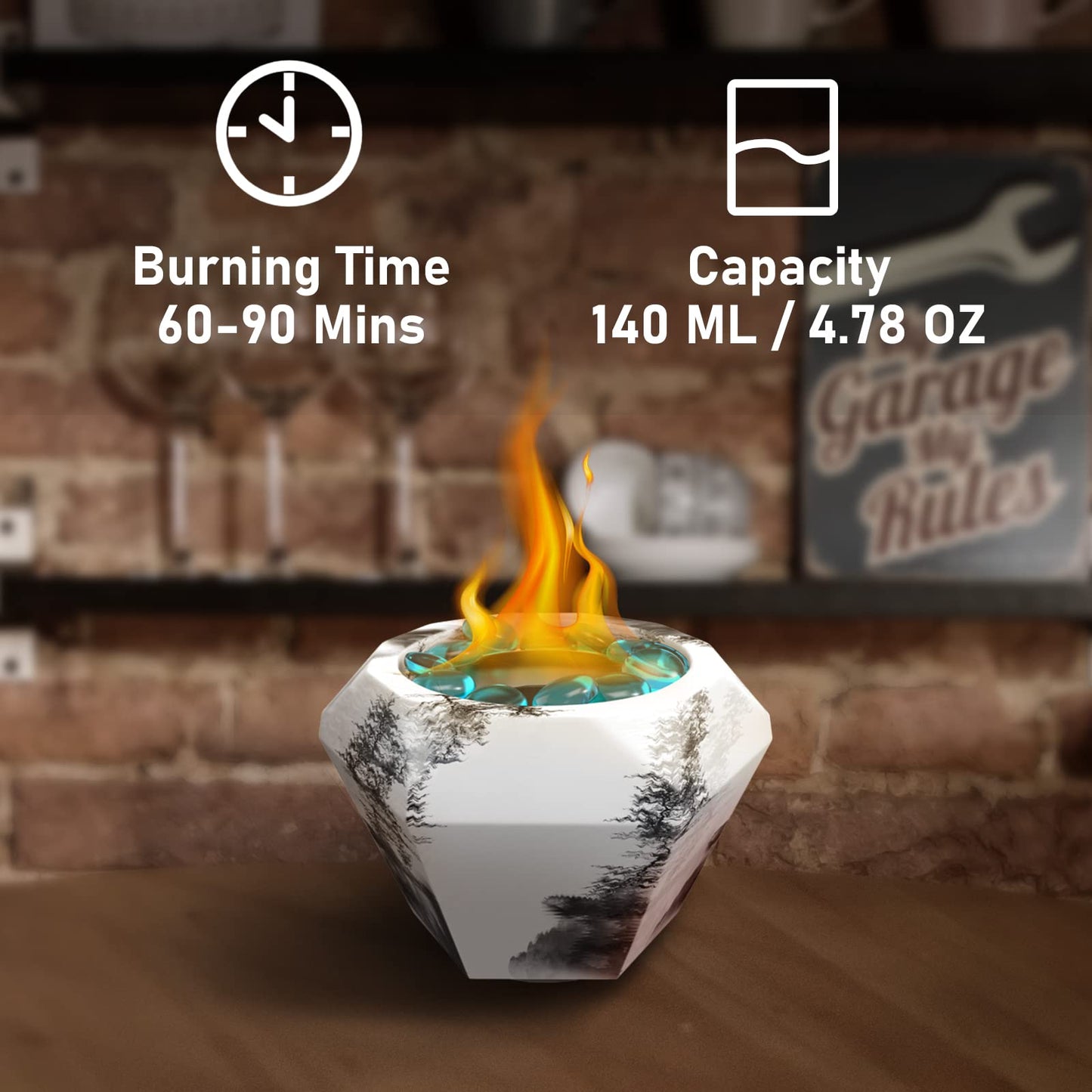 Godboat Tabletop Fire Pit, Small Table Top Firepit, Smokeless Fire Pit Bowl for Table, Tabletop Fire Pit Bowl for Smores Maker, Garden Mini Fire Pit for Table, Indoor Fireplace Decor