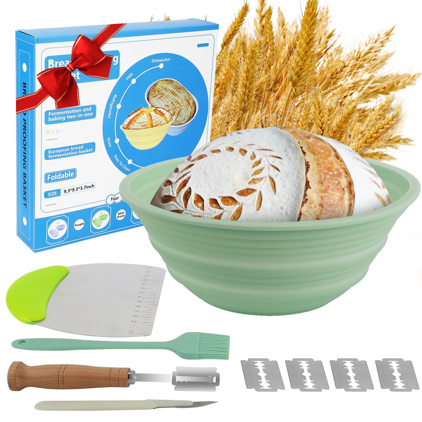 Godboat Sourdough Bread Baking Supplies, Bread Proofing Basket, Bread Basket Making Supplies Tool, 9" Bread Proofing Basket, Non-Stick Bread Making Tools, Proofing Bowls, Gift For Mother Or Wife