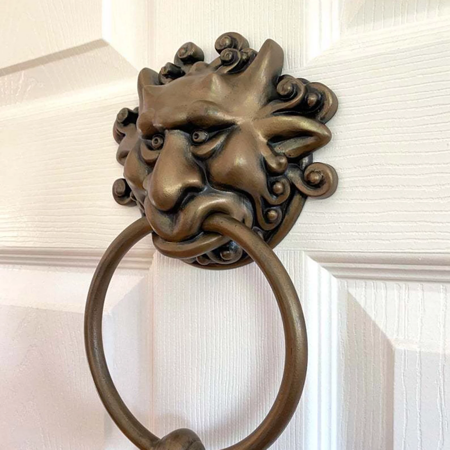 Vintage Door Knocker Vivid Resin Dragon Mouth Gate Handle Ring