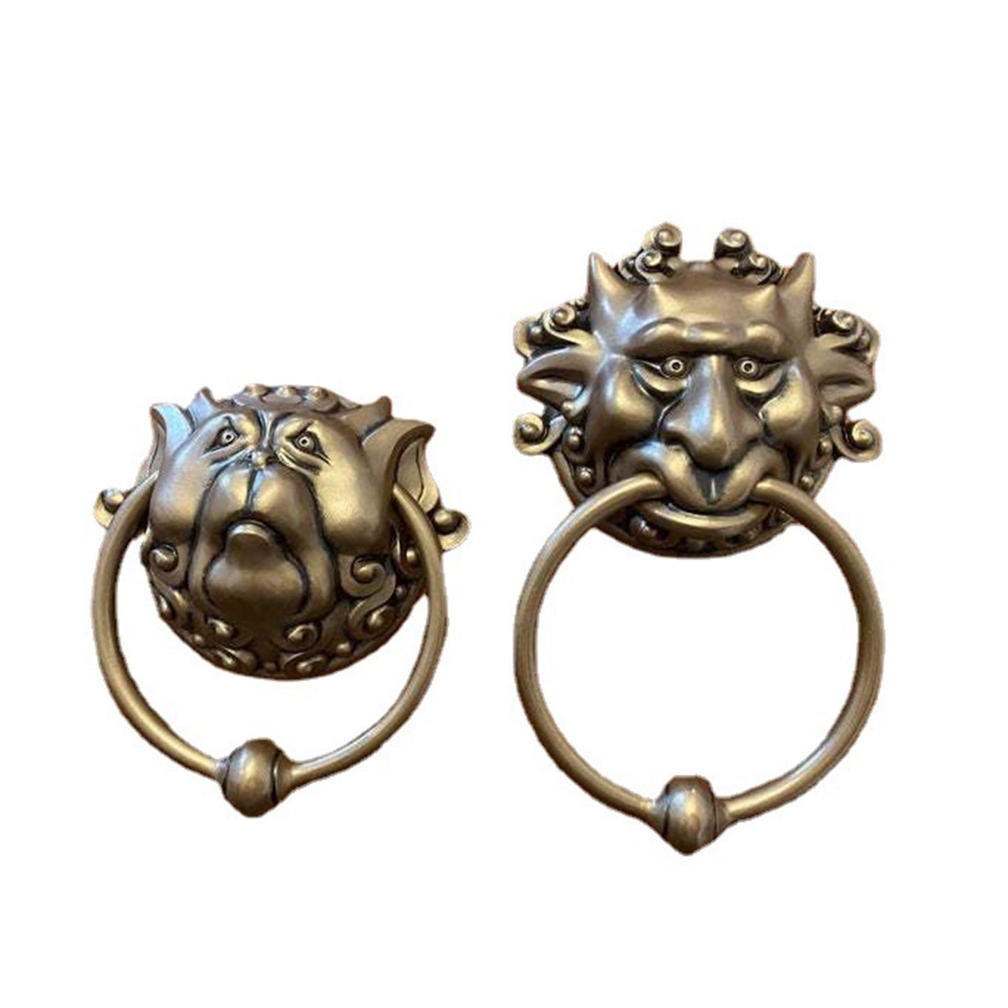 Vintage Door Knocker Vivid Resin Dragon Mouth Gate Handle Ring