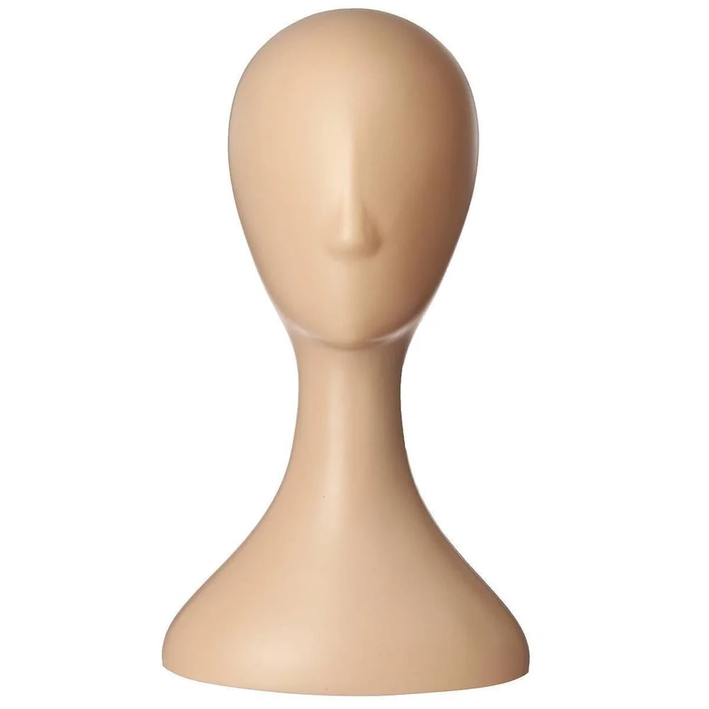Plastic Head Model, Smooth Surface Fadeless Abstract Mannequin Head Wig Hair Display Stand for Professional Use