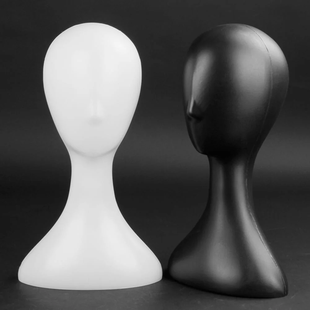 Plastic Head Model, Smooth Surface Fadeless Abstract Mannequin Head Wig Hair Display Stand for Professional Use