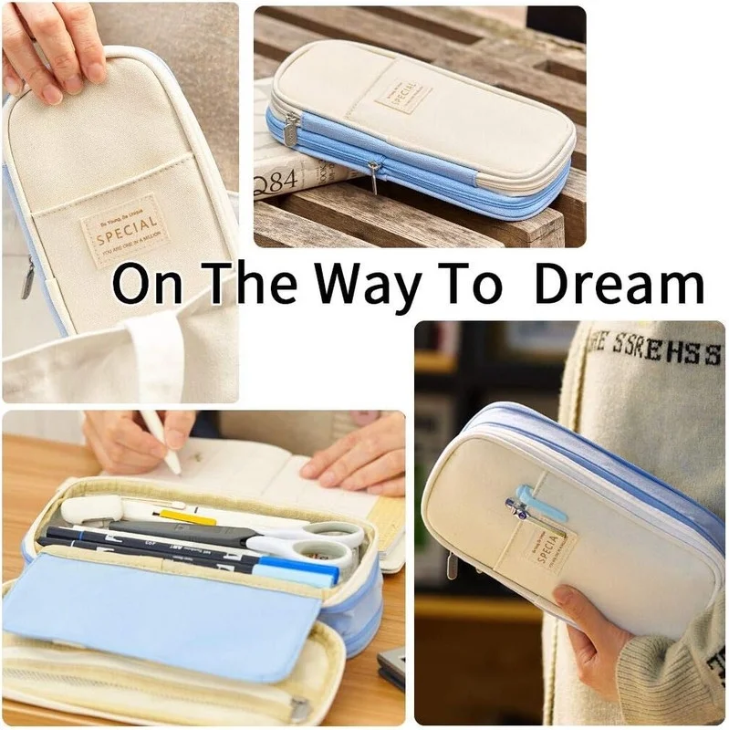 Pencil Pen Case Office College School Big Capacity  High Bag Pouch Holder Box Organizer,Pencil Case Pencil Pouch Handheld Pen Bag Cosmetic Portable Gift for Teens Girls Student