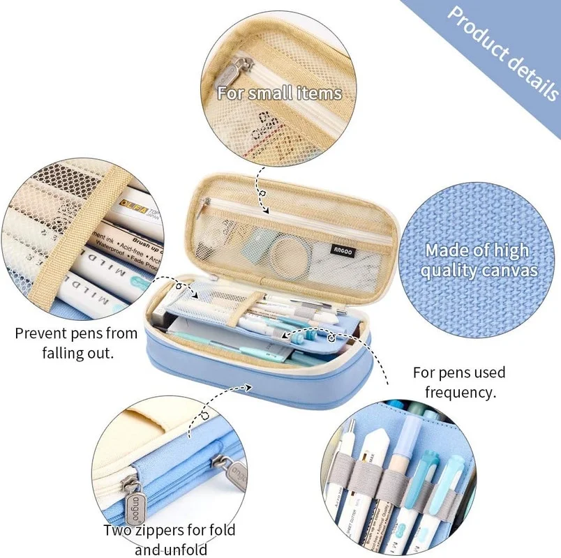 Pencil Pen Case Office College School Big Capacity  High Bag Pouch Holder Box Organizer,Pencil Case Pencil Pouch Handheld Pen Bag Cosmetic Portable Gift for Teens Girls Student